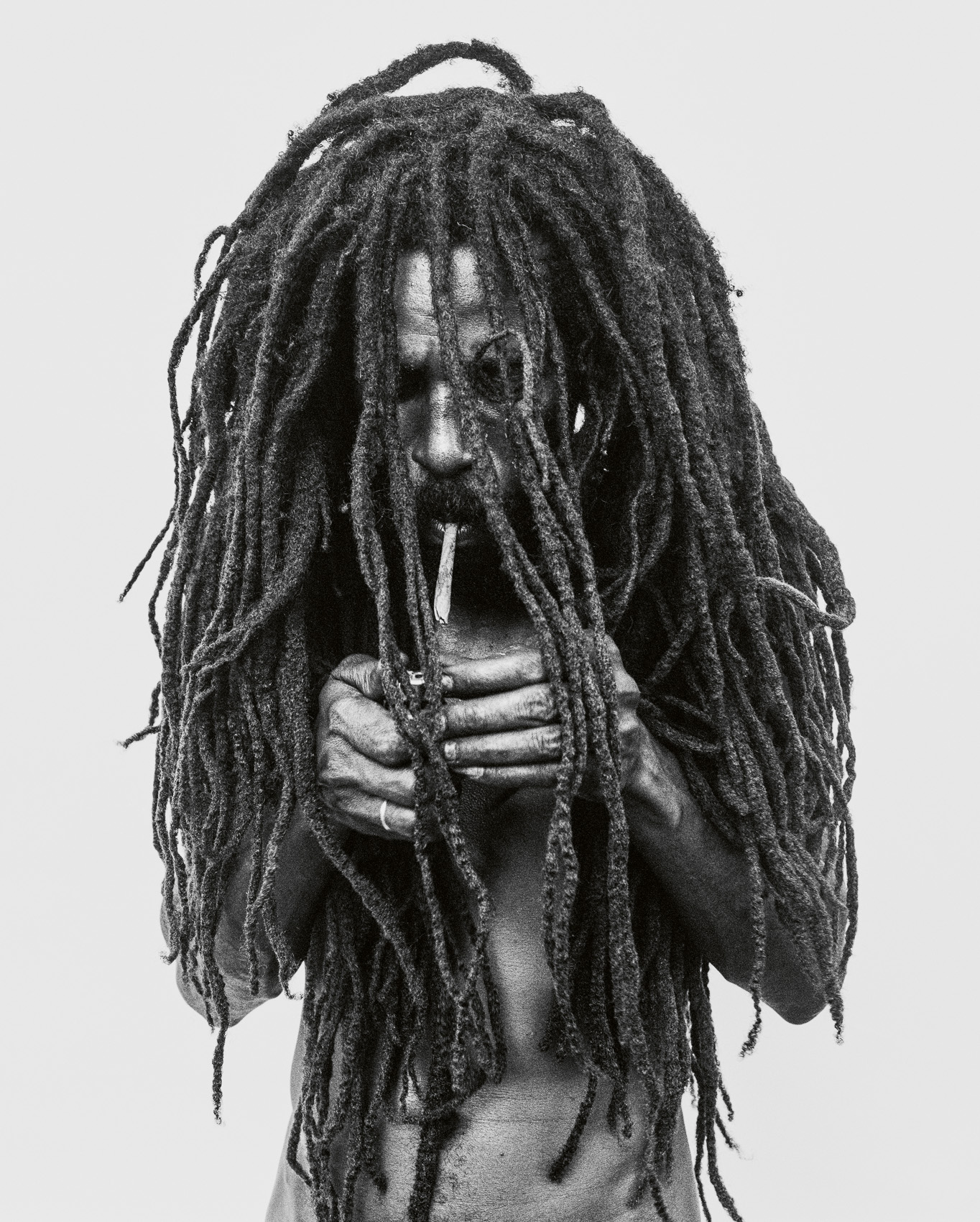 Rastafarian Smoking A Joint, Jamaica
