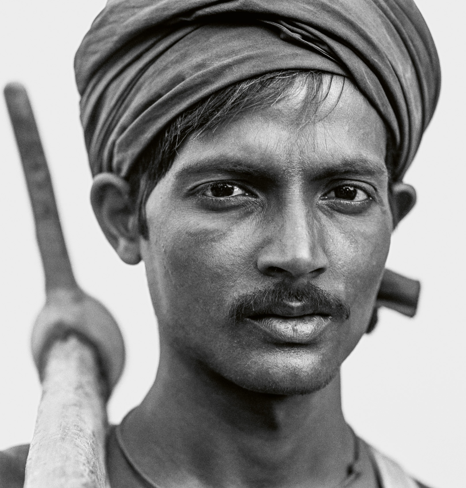 Indian Worker with Pickaxe, Delhi, India